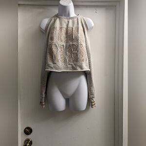 True religion. Cold shoulder open arm crop sweatshirt